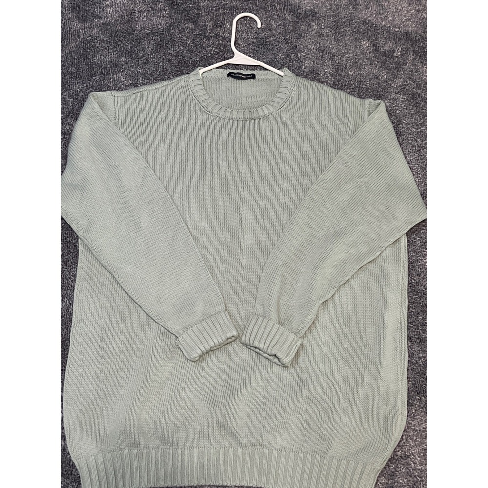 Brandy Melville Sage Green Oversized Cotton Ribbed Knit Sweater Made in Italy